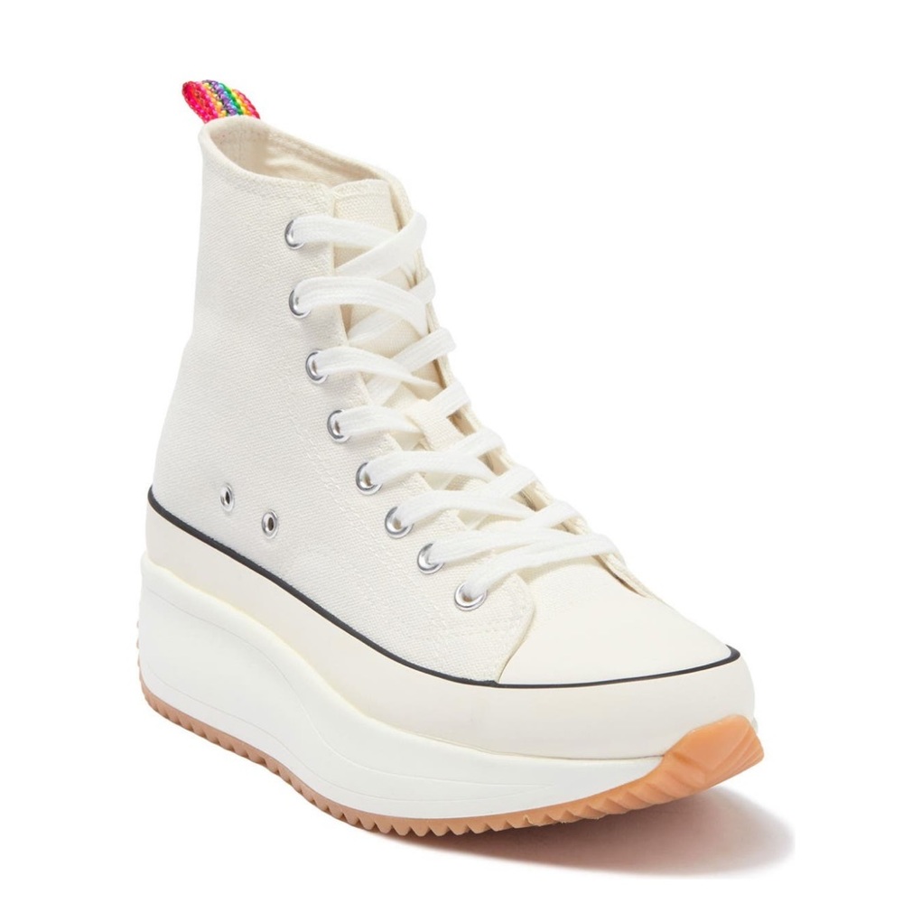 NEW Madden Girl Winnona Lace-Up Platform Sneaker, White, Size 9